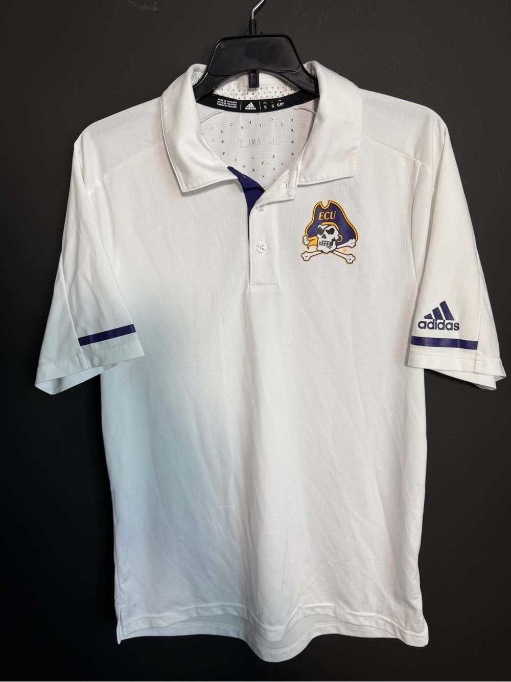 Adidas EASTERN CAROLINA UNIVERSITY Climachill Polo. Size Small.